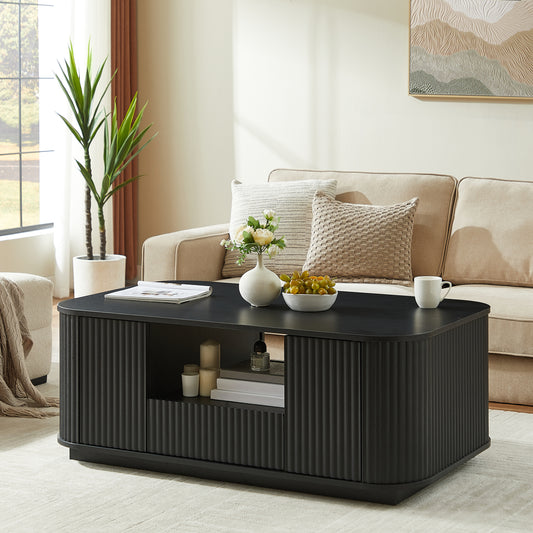 Modern Wavy Panel Coffee Table