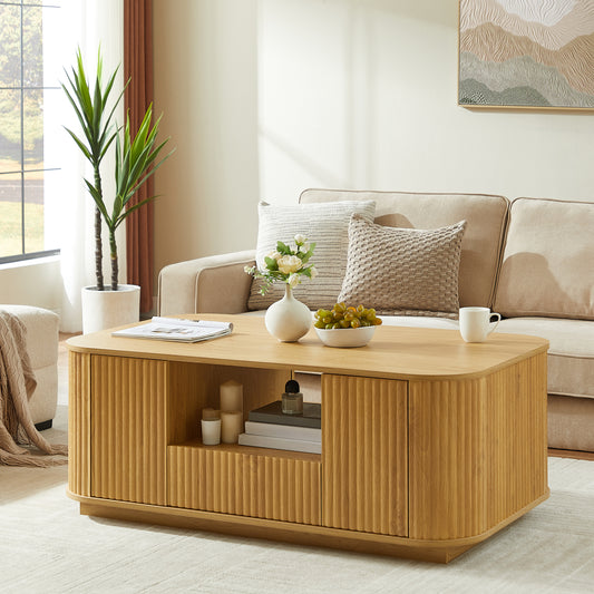 Modern Wavy Panel Coffee Table