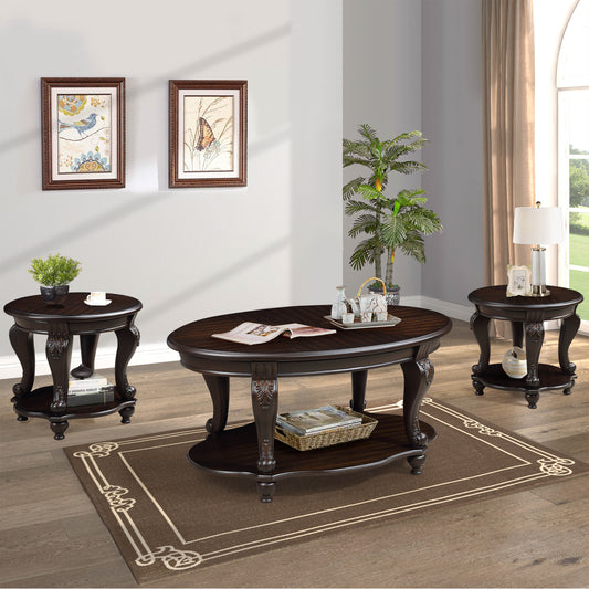 Farmhouse Round & Oval Coffee Table Set