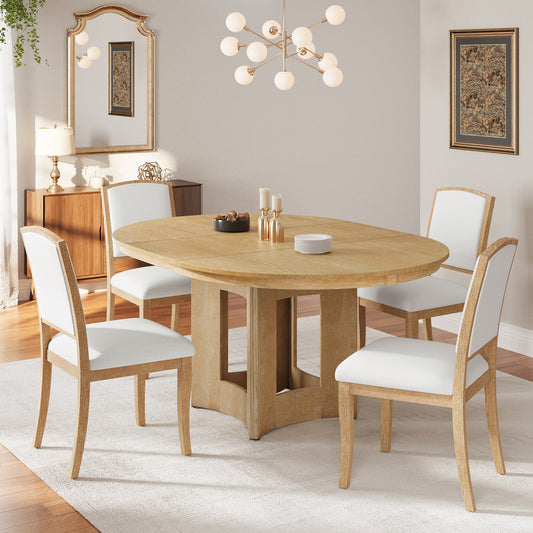 Modern Farmhouse Round 5-Piece Extendable Dining Set