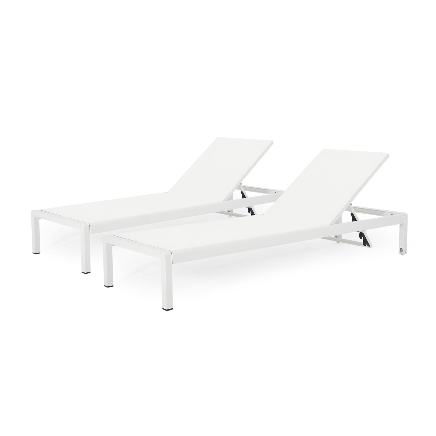 2-Piece Adjustable Outdoor Sunloungers Set